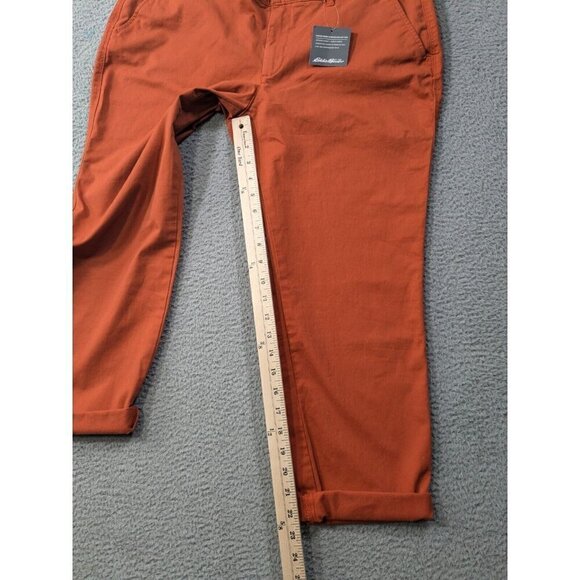 Eddie Bauer Pants 10 Petite Legend Wash Boyfriend Slim Stretch Orange - Picture 14 of 16